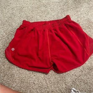 Red Hotty hot lululemon shorts size 4. No tag!